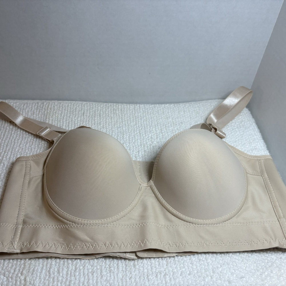 Shapedly Beige Back Smoothing Underwire Wide Strap Shaping Push Up Bra 40B NEW